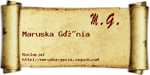 Maruska Génia névjegykártya
